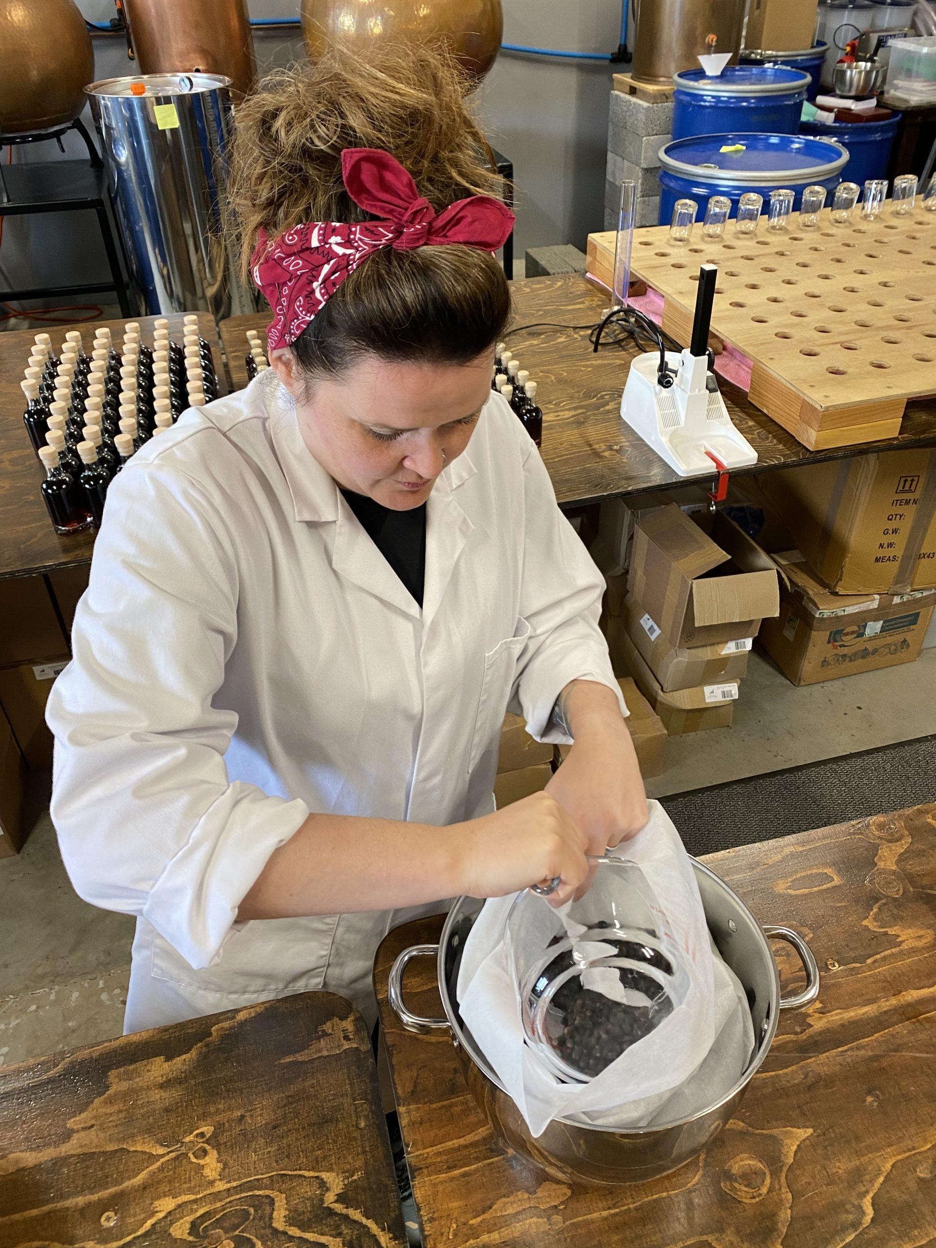 Lianne in action brewing