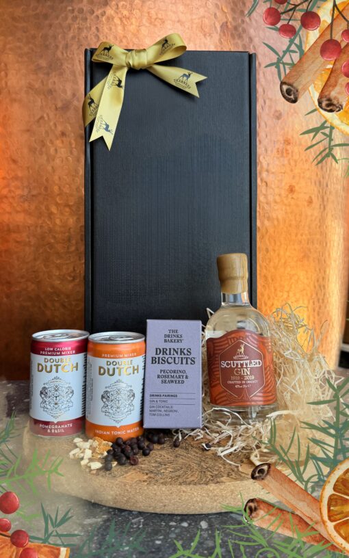 Luxury Scottish Gin and Tonic Hamper - 20cl Scuttled Gin